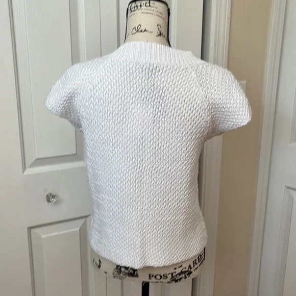 NWT Talbots Chunky Knit White Sweater Jacket Sm Petite - Picture 7 of 7